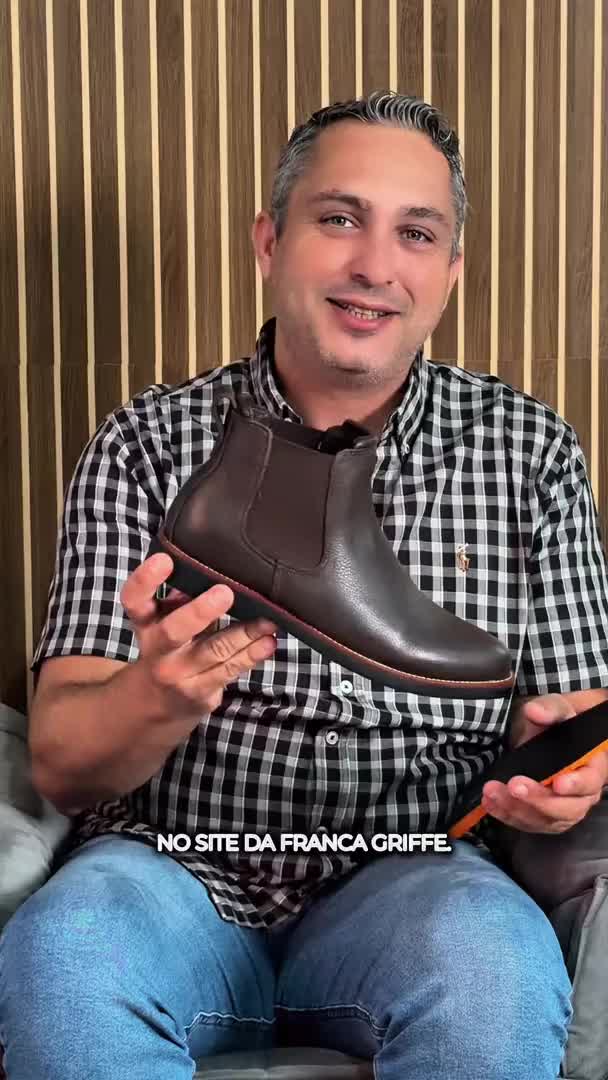 靴 chausser classic line C-7047 27cm Bota Masculina Couro com Elastico Lateral Chelsea Amsterdam Cafe